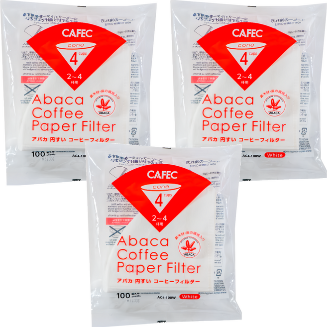 CAFEC ABACA 錐形咖啡濾紙, 3包, 100張
