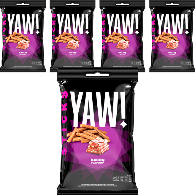 YAW 麵包脆條 煙燻培根口味, 50g, 5個