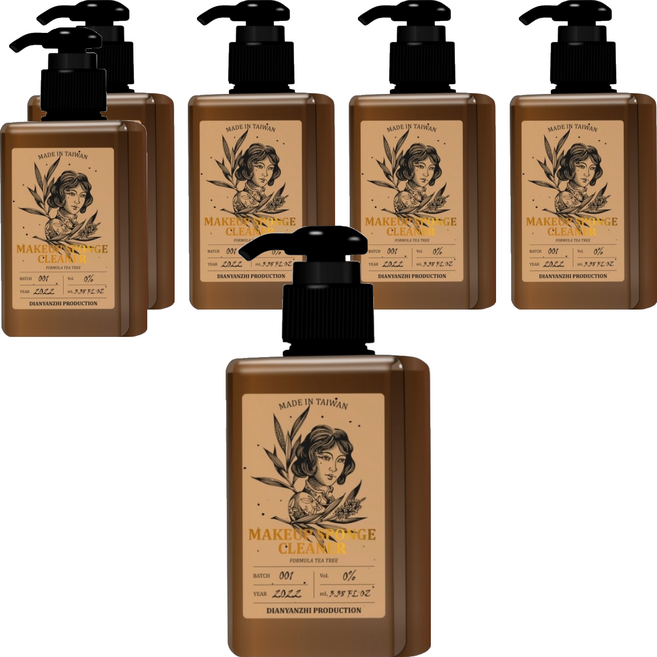 DIAN YAN ZHI 點胭脂 粉撲海綿專用清潔劑, 100ml, 6瓶