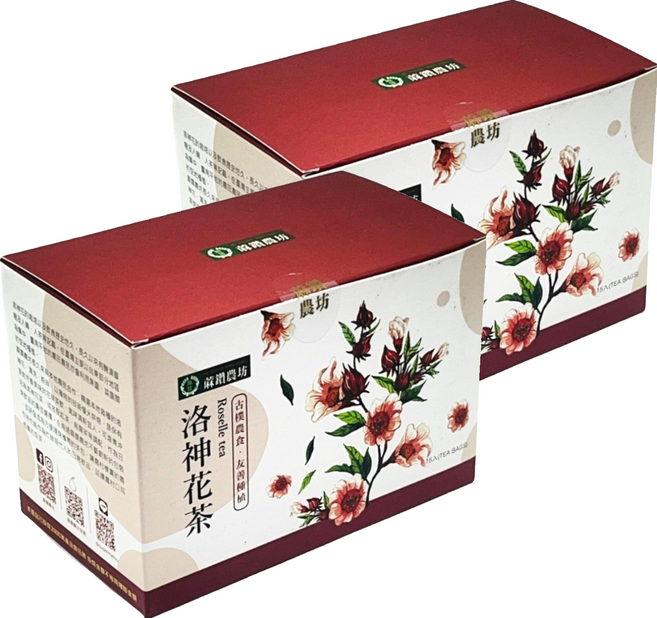 蔴鑽農坊 洛神花袋茶, 2個, 15個裝, 3g