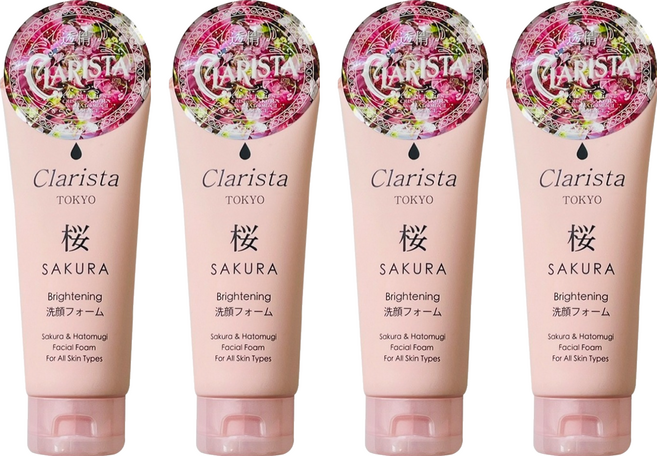 日本 clarista 櫻花薏仁洗面乳, 4個, 130g