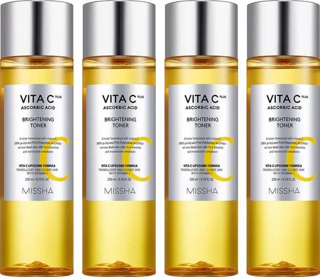 MISSHA 維他命C PLUS 亮白爽膚水, 200ml, 4瓶
