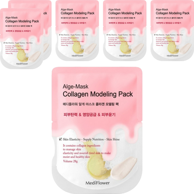 MediFlower 台灣公司貨 SPA海藻軟膜 粉色/膠原, 6組, 1入