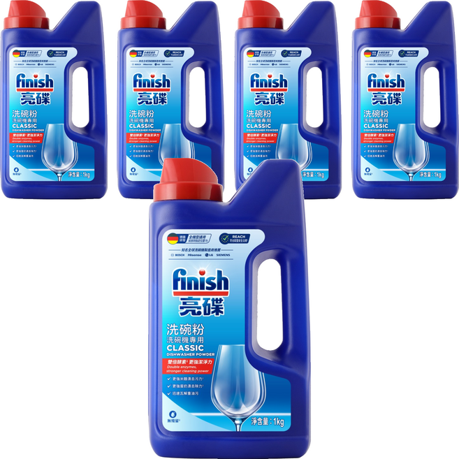finish 洗碗粉 洗碗機專用, 1kg, 5瓶