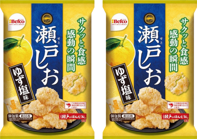 Befco 栗山 瀨戶汐揚米果 柚子鹽風味, 76g, 2袋