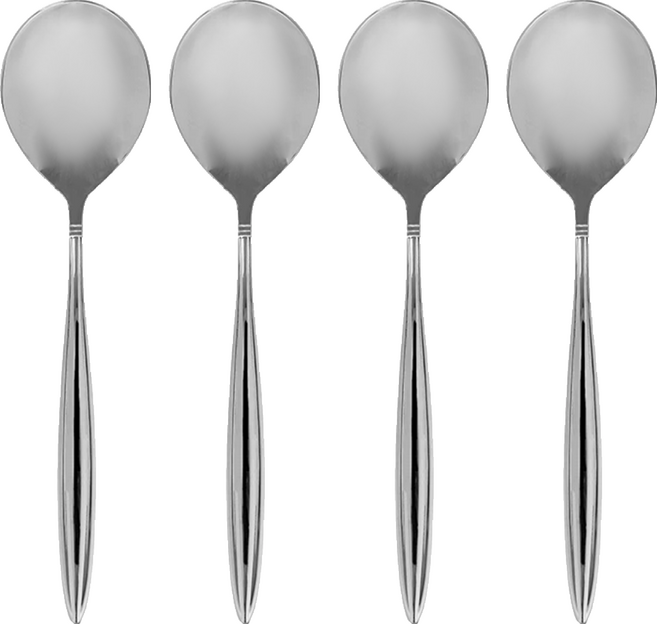 MiyAco 米雅可 經典316不銹鋼圓大湯匙, 銀色, 湯匙, 4支