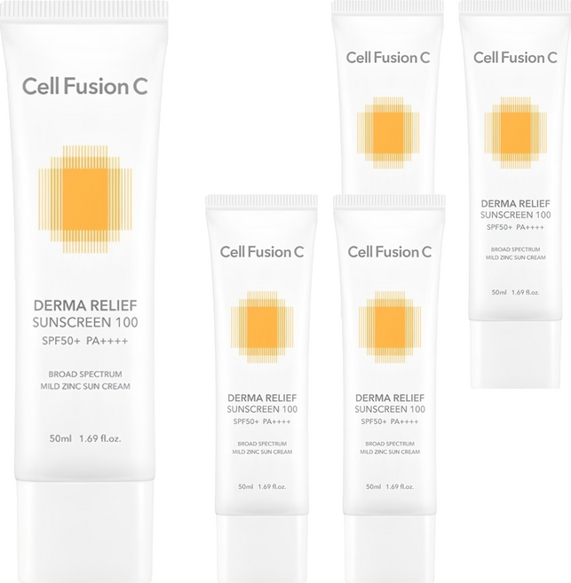 Cell Fusion C 秀膚生 台灣公司貨 超水潤涼感防曬霜 SPF50+ PA++++, 50ml, 5個