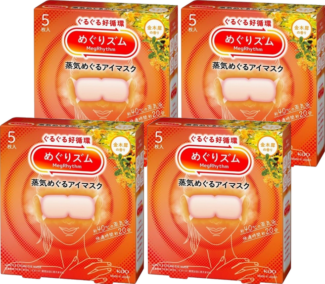 Kao 花王 MegRhythm 美舒律 蒸氣眼罩 金木犀花香, 5片, 4盒
