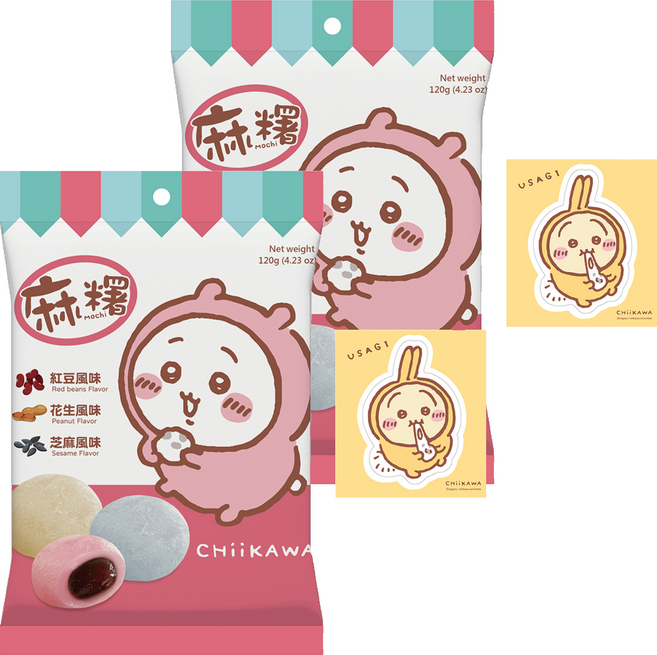 AMANDIER 雅蒙蒂 Chiikawa麻糬 經典款 附隨機貼紙 1張, 120g, 2個
