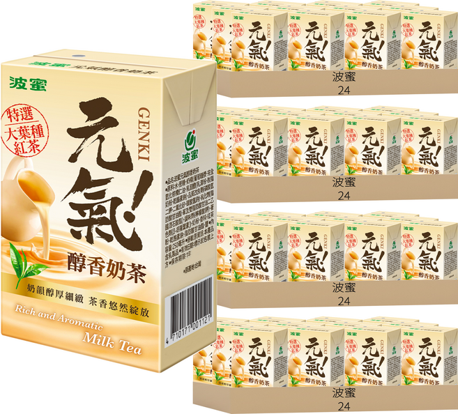 波蜜 元氣醇香奶茶, 250ml, 96個