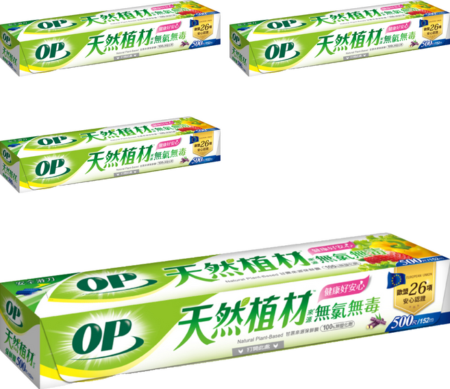 OP 植材來源無氯保鮮膜, 4個, 152m