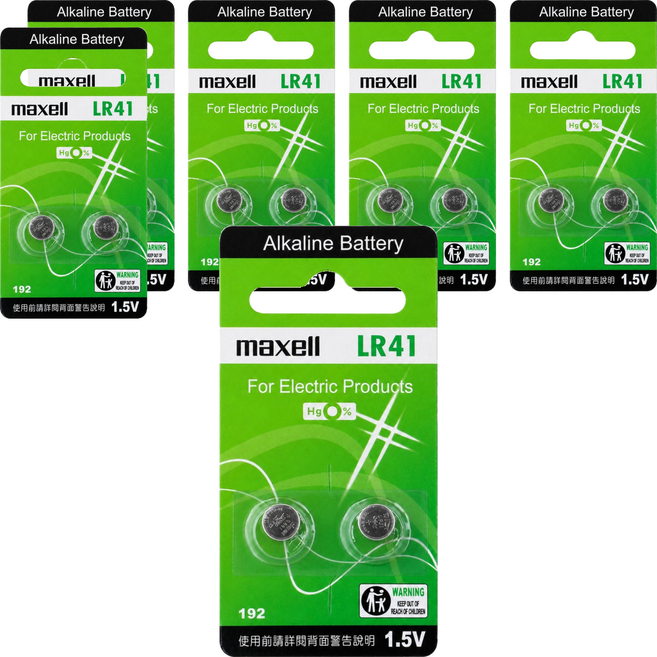 maxell 鈕扣電池 LR41, 6個, 2個裝