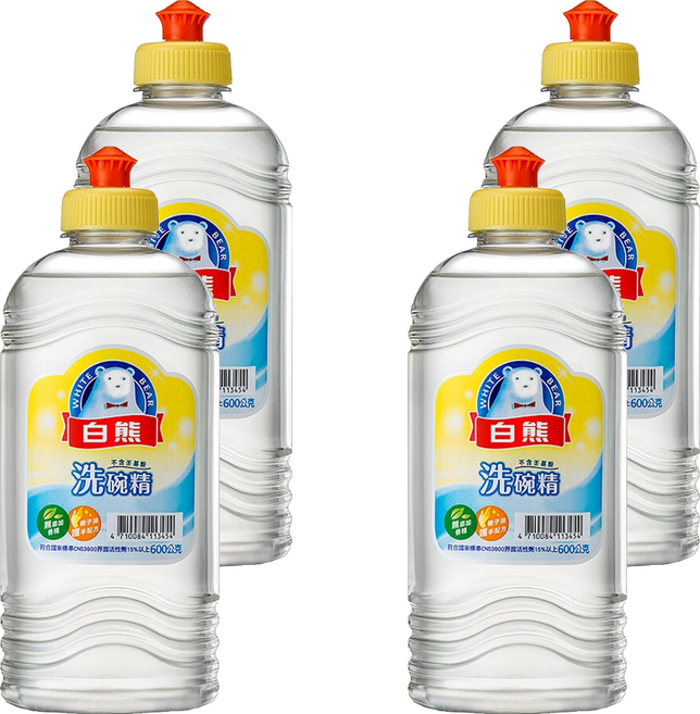 白熊 洗碗精, 600g, 4瓶