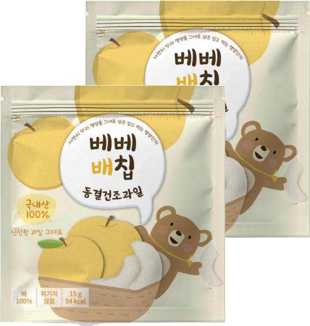 BEBE 貝兒 冷凍乾燥水果 水梨, 15g, 2個