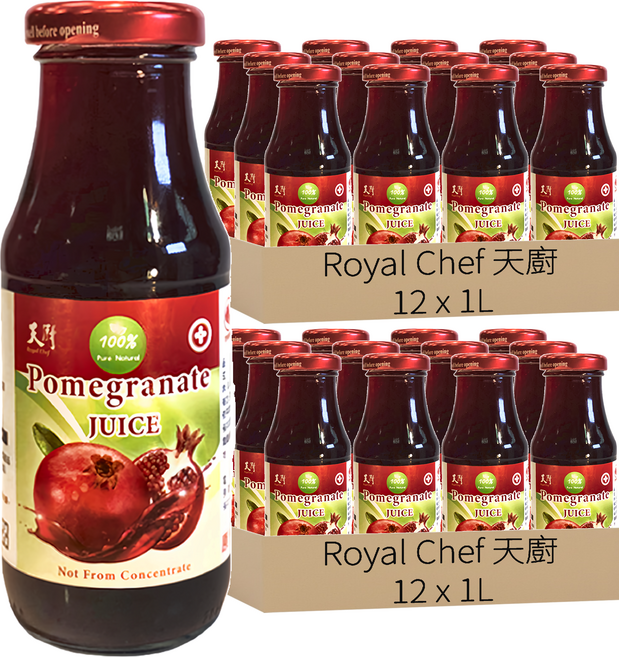 Royal Chef 天廚 100%天然石榴汁, 1L, 24瓶