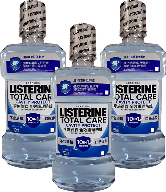 LISTERINE 李施德霖 全效護理防蛀漱口水, 750ml, 3瓶