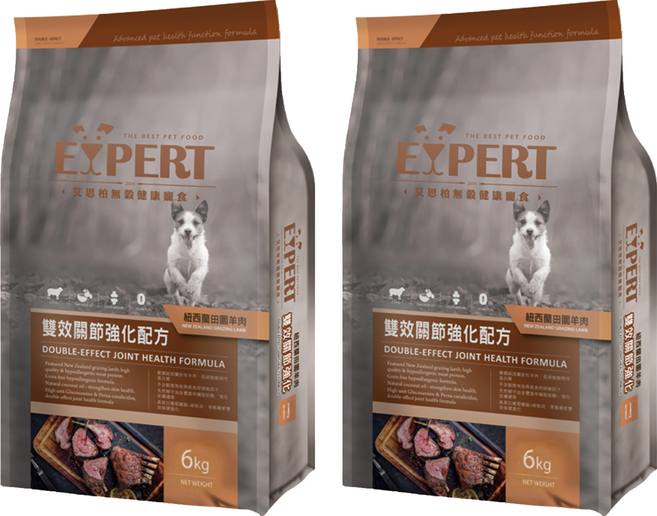 福壽實業 EXPERT 艾思柏 成犬 無穀配方狗飼料, 田園羊肉, 6kg, 2袋