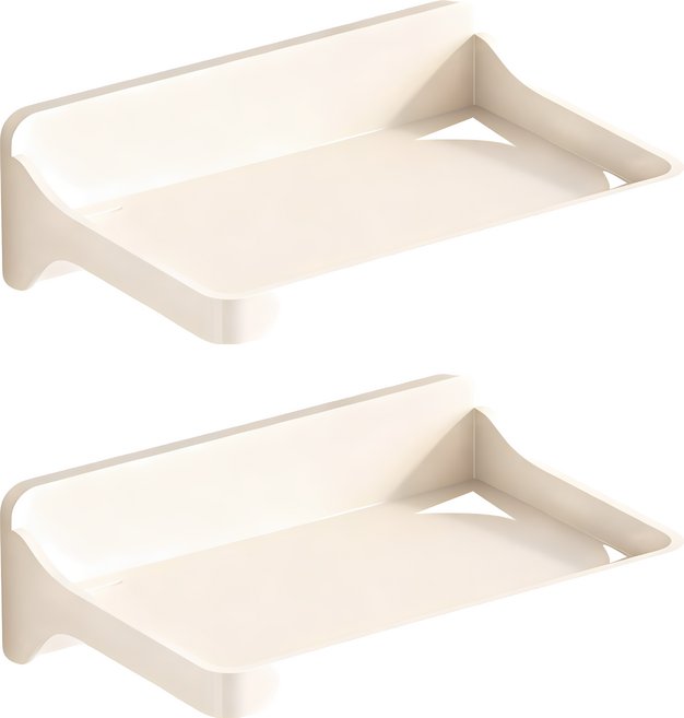 OMG 免打孔牆面置物架 30 x 20.2 x 9.5cm, 2個, 白色