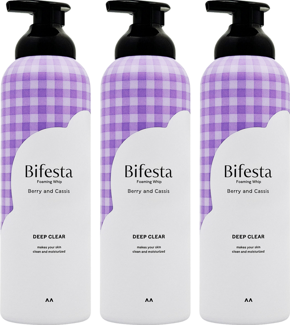 Bifesta 碧菲絲特 極淨碳酸泡洗顏 莓果香, 200g, 3個