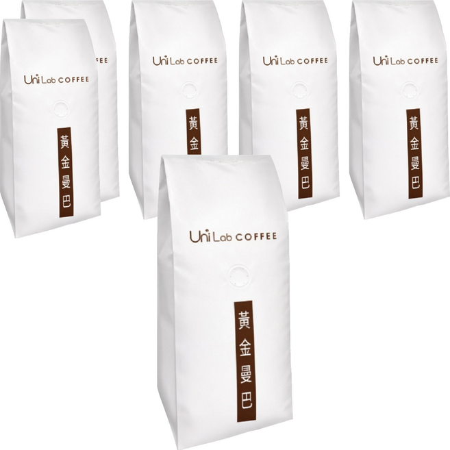 Uni Lab COFFEE 黃金曼巴咖啡豆, 450g, 6個, 全豆咖啡（未研磨）
