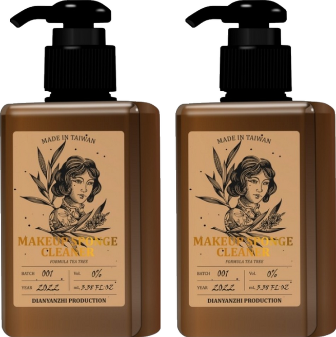 DIAN YAN ZHI 點胭脂 粉撲海綿專用清潔劑, 100ml, 2瓶