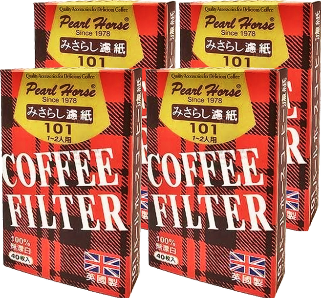 Pearl Horse 寶馬 101無漂白濾紙, 4盒, 40入