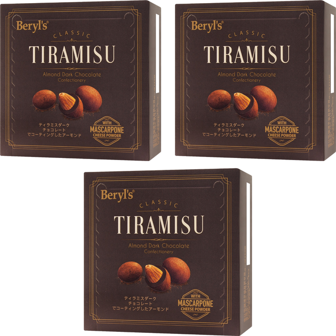 Beryl's 杏仁夾心提拉米蘇風味黑巧克力, 65g, 3個