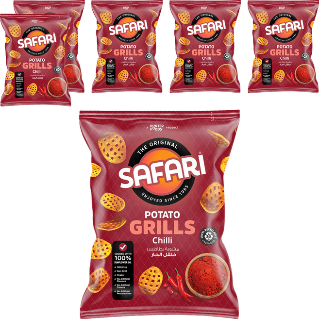 阿拉伯 SAFARI 格子洋芋片 辣味, 60g, 6個