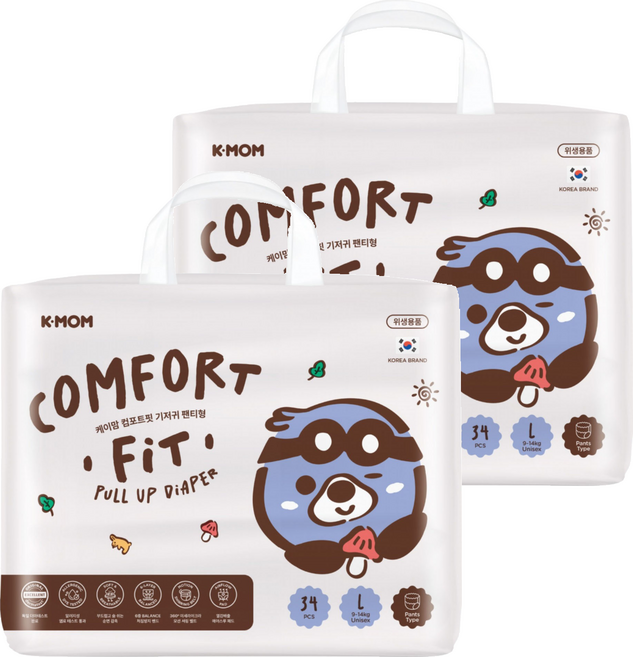 MOTHER-K COMFORT FIT 雲柔鎖水玩睡褲 褲型 9~14kg, 68片, 大碼 (L)