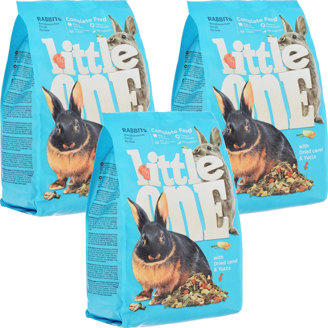 little onE 兔子飼料, 900g, 3包