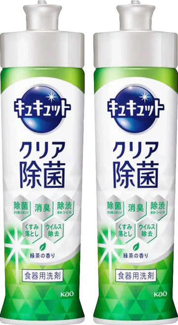 Kao 花王 Cucute 珂珂透 潔淨洗碗精 綠茶香, 220ml, 2瓶