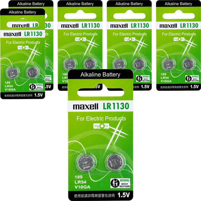 maxell 鈕扣電池 LR1130, 6個, 2個裝