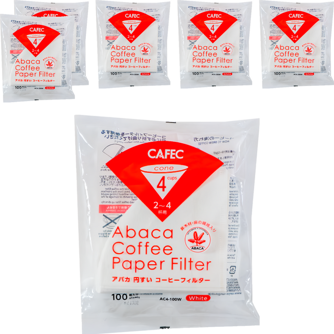 CAFEC ABACA 錐形咖啡濾紙, 6包, 100張