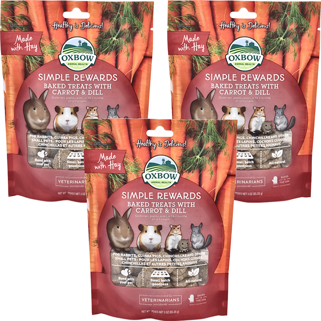 OXBOW 輕食美味系列 紅蘿蔔時蘿 寵物點心, 85g, 3包