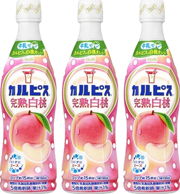 可爾必思 濃縮白桃乳酸菌飲料, 470ml, 3瓶