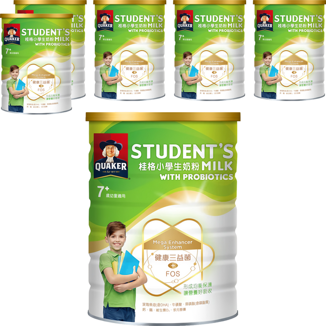 QUAKER 桂格 小學生奶粉三益菌配方, 1.5kg, 1入, 6罐