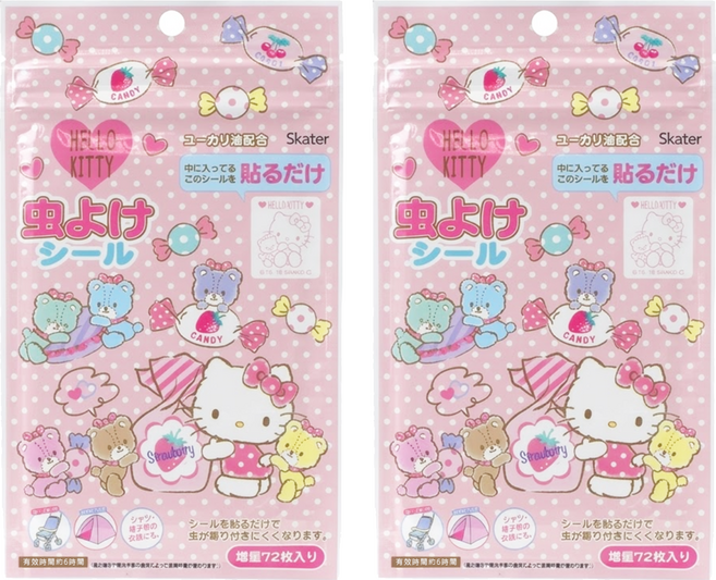 Skater KITTY 防蚊貼片, 2套, 72片