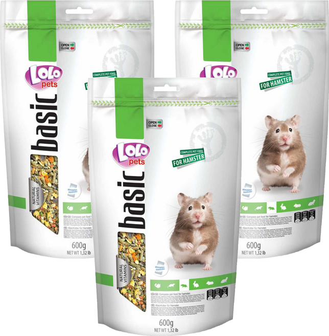 LOLO pets 營養滿分寵物鼠主食, 600g, 3包
