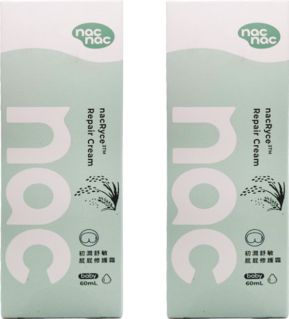 nac nac 初潤舒敏屁屁修護霜, 2個, 60ml