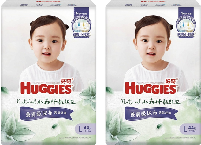 HUGGIES 好奇 小森林嬰兒黏貼型紙尿褲 9~14kg 30838, L, 88片