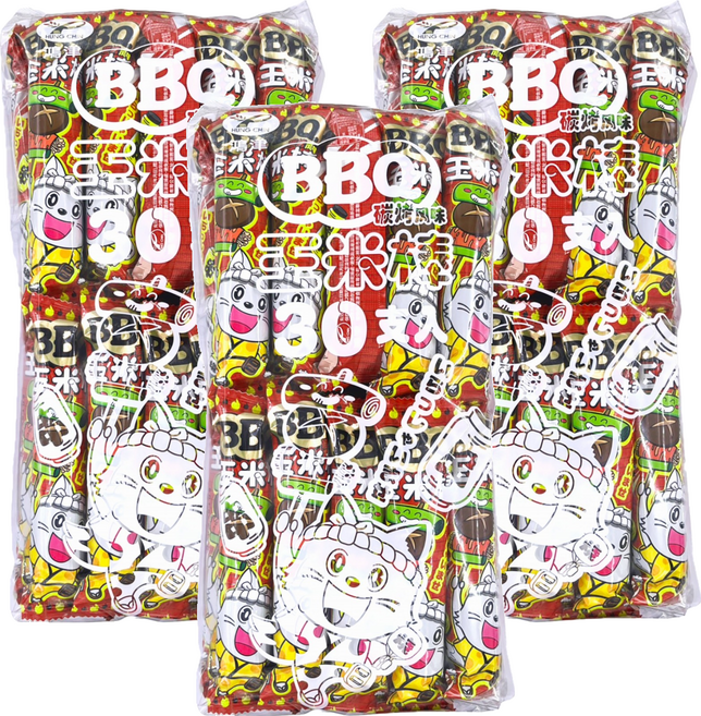 鴻津 玉米棒 BBQ碳烤風味 30支, 210g, 3個