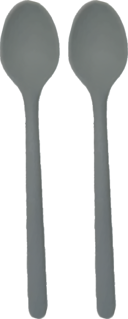 Silipot 頂級白金矽膠湯匙 大, 灰色, 2支