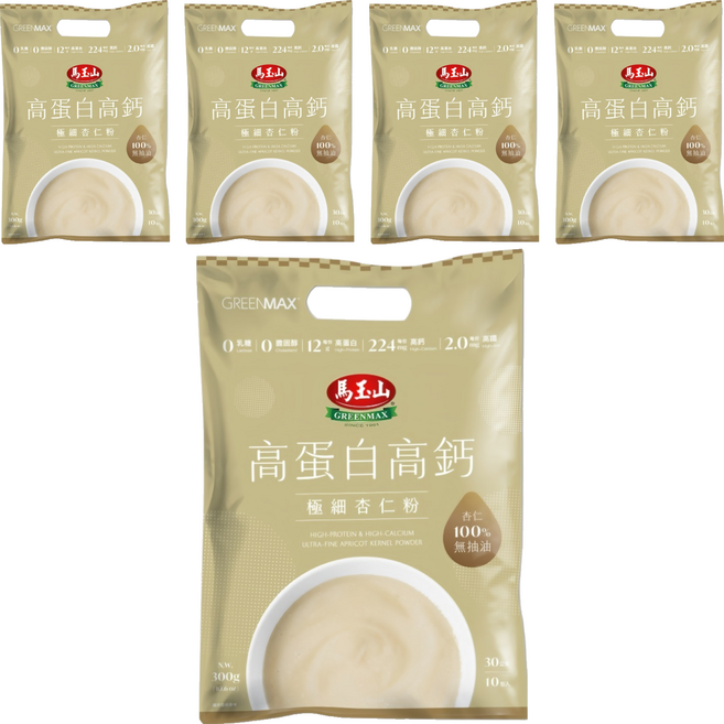 馬玉山 高蛋白高鈣極細杏仁粉 10包, 300g, 5袋