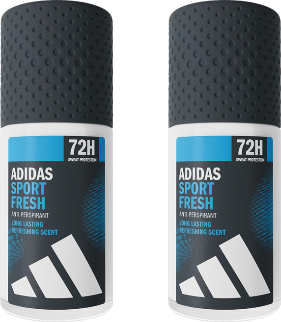 adidas 愛迪達 男用制汗爽身滾珠 運動清新, 2個, 50ml