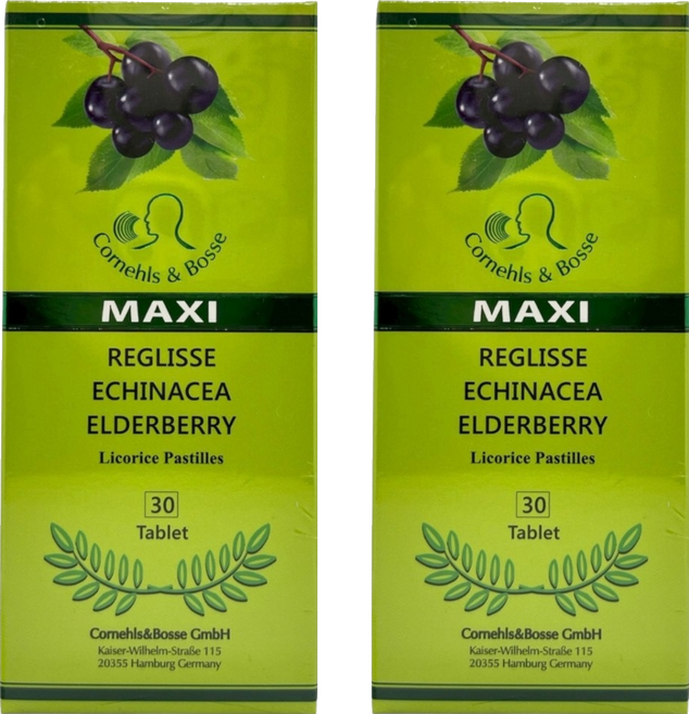 樂立舒 潤喉糖 紫錐花 + 接骨木莓, 2個, 10.5g