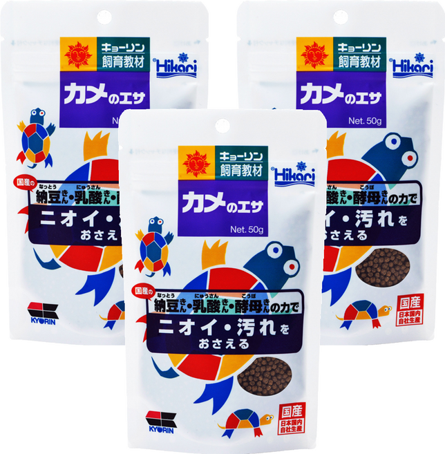 Hikari 高夠力 飼育教材 烏龜飼料 浮水性, 50g, 3包