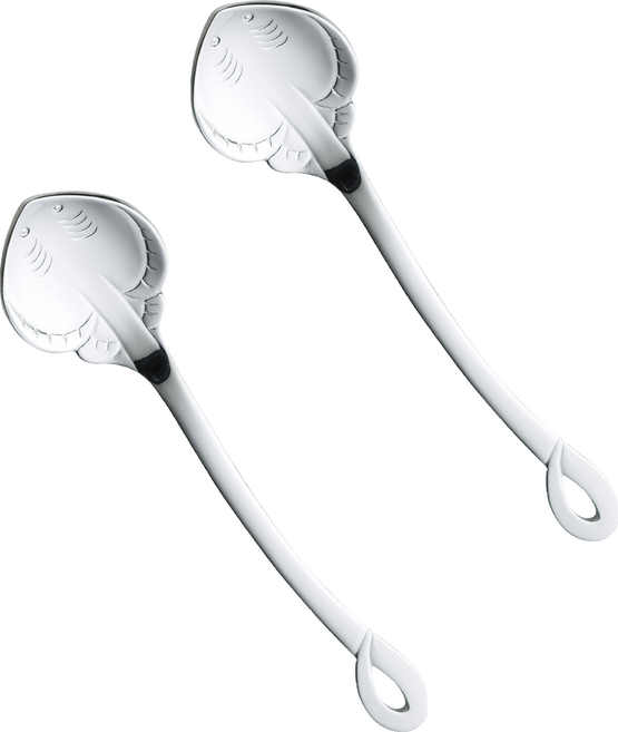 SALUS 佐藤金屬 海洋動物系列 魟魚匙, 銀色, 2支