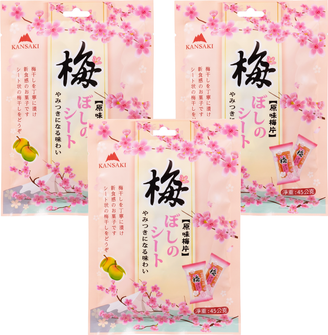 KUN SAKI 崑崎 原味梅片 9個裝, 45g, 3套