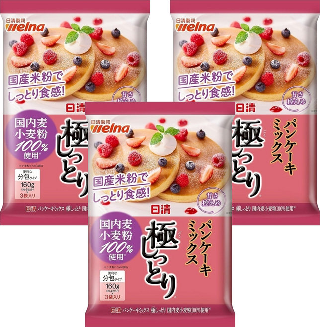 welna 日清製粉 極濕潤鬆餅製粉, 480g, 3個