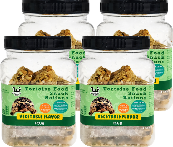 WEIYITER 維益特 台灣公司貨 陸龜蔬菜風味營養口糧 爬蟲專用, 120g, 4罐